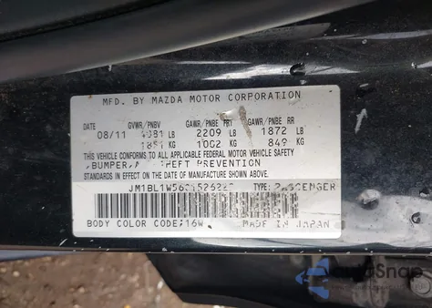 2012 Mazda Mazda3 S Grand Touring z USA, uszkodzony, nr VIN JM1BL1W56C1526222